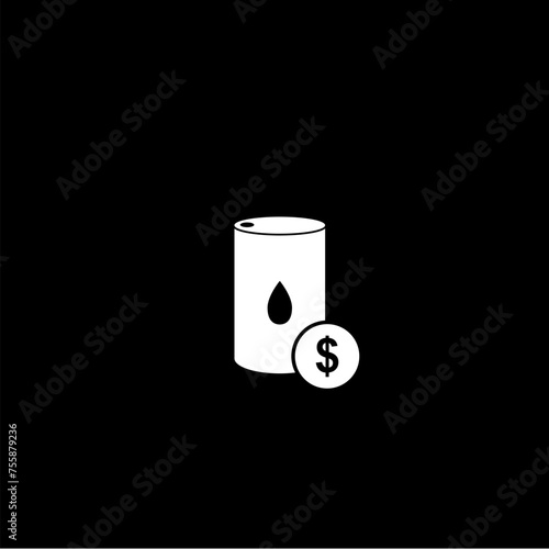 Oil economy icon simple sign  isolated on black background