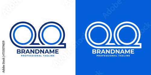 Letters QQ Line Monogram Logo, suitable for business with QQ initials
