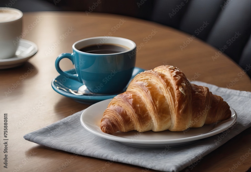 a portion of delicious croissants and a cup of coffee on the table a portion of delicious croissants and a cup of coffee on the table