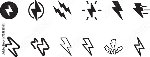 flash lightning bolt icon. Electric power symbol. Power energy sign, vector illustration