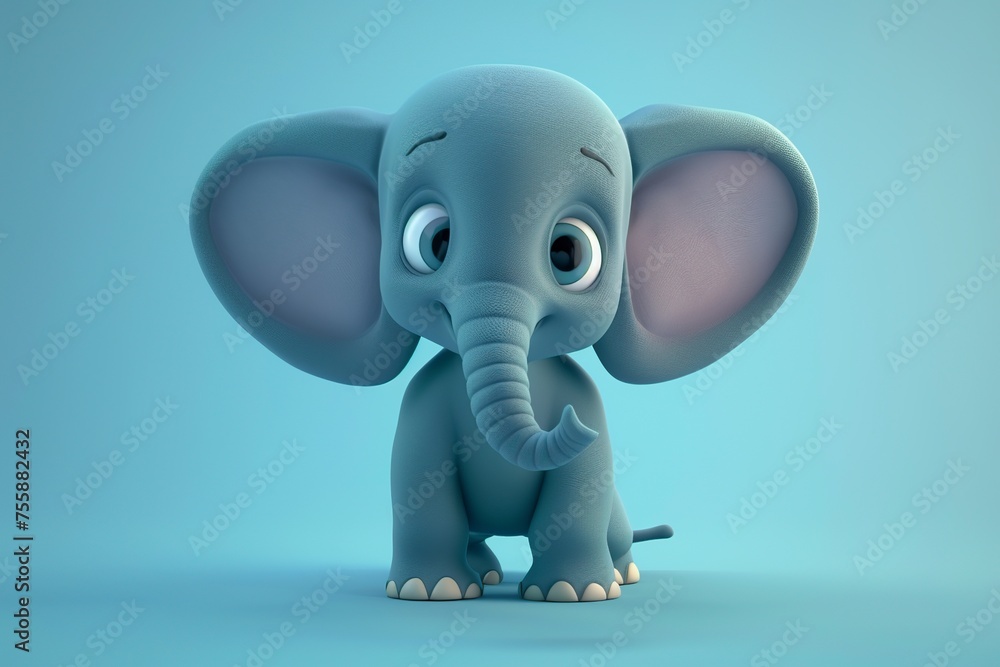 Small Elephant Standing in Forest Small Elephant Standing in Forest