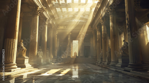 Lifelike Greek Temple Battlefield For Battles Video Game, Fighting Video Game Background, Digital Visuals for Game, Video Game Arena Background, 3D Roman Temple Background