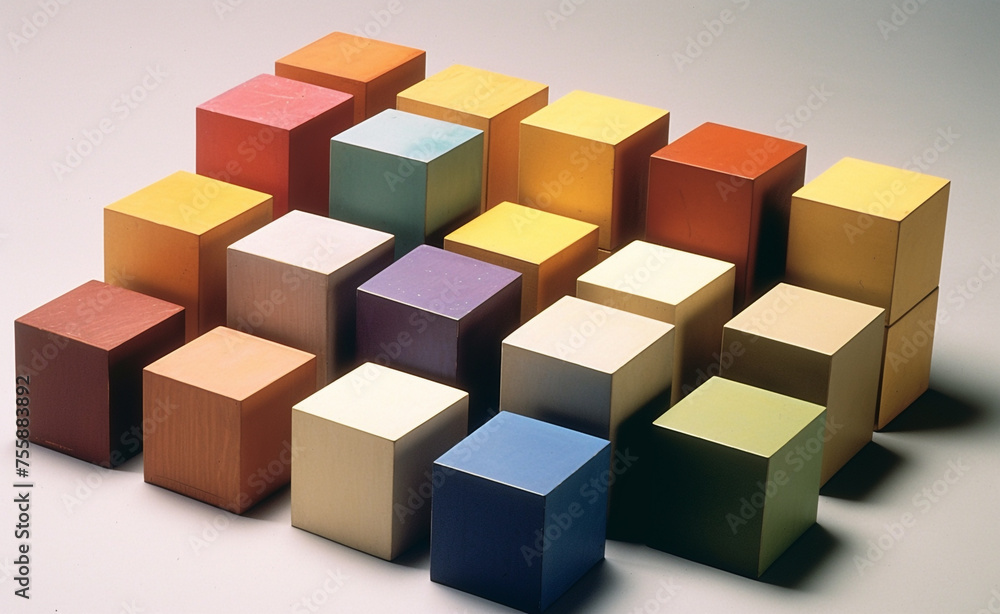 boxes, identical, same shape and color, one box is different, different shape or color сreated with Generative Ai boxes, identical, same shape and color, one box is different, different shape or color сreated with Generative Ai