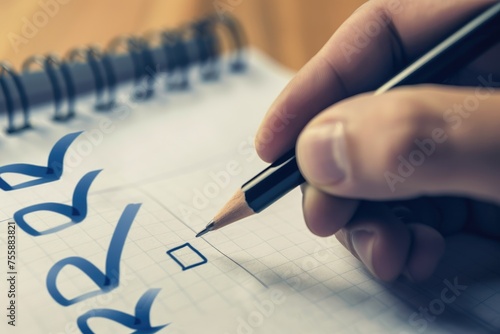 Things to Consider Before Making a Decision: Businessman hand writing preparation checklist of important action items to know and choose the right thing