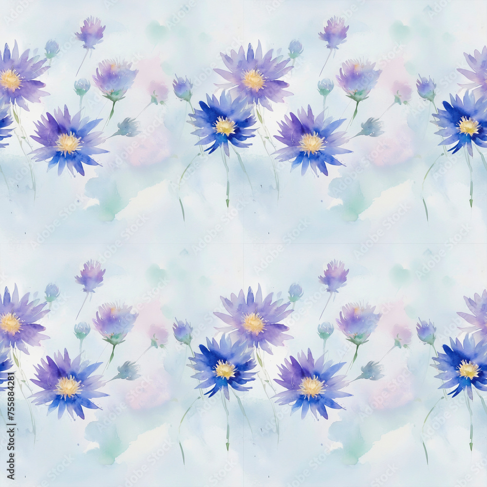 seamless watercolor floral abstract colorful wallpaper
