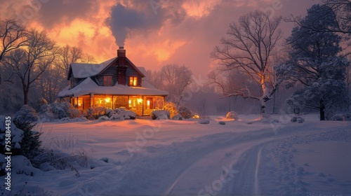 House in Snowy Field © yganko