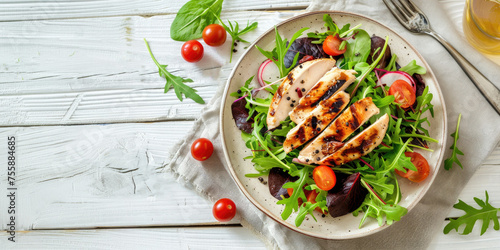 Healthy Salad with Grilled ...