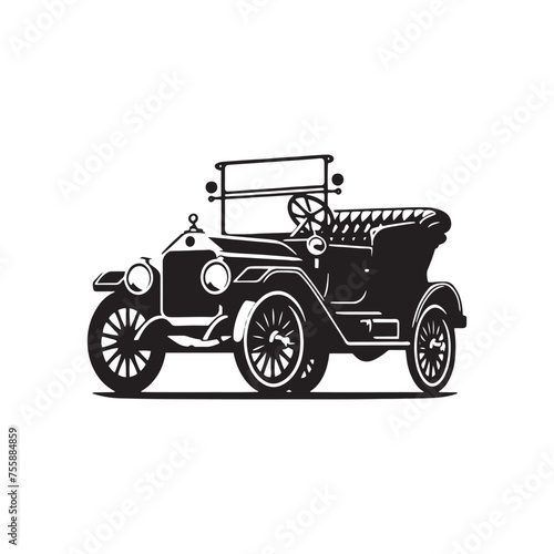 Vintage Car Silhouette Vector Collection for Retro Enthusiasts and Classic Automotive Designs, Classic Vintage car Illustration. © Wolfe 