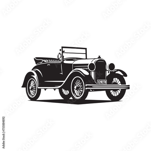 Vintage Car Silhouette Vector Collection for Retro Enthusiasts and Classic Automotive Designs, Classic Vintage car Illustration. © Wolfe 