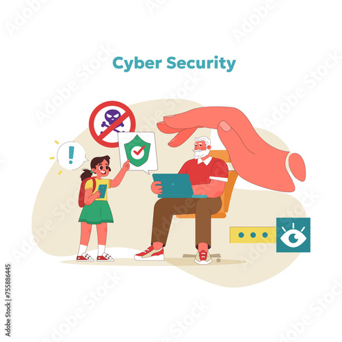 Online safety concept. Vector illustration