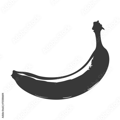 Silhouette Banana Fruit black color only