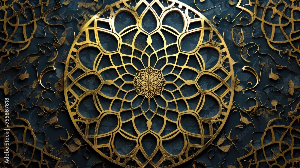 An intricately designed Arabic decorative pattern, embodying the elegance and spirituality of Islamic symbols
