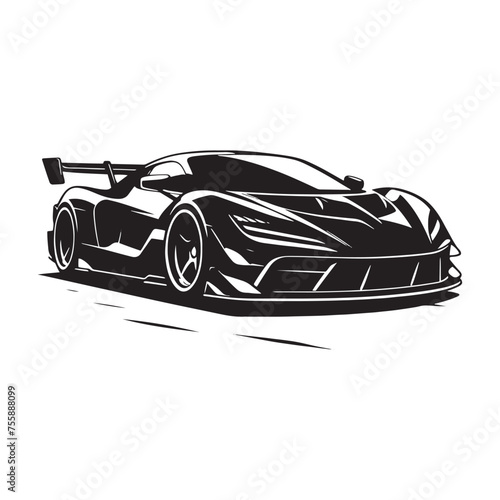Vector Supercar Silhouette Collection for Automotive High-Performance Designs, Supercar illustration.