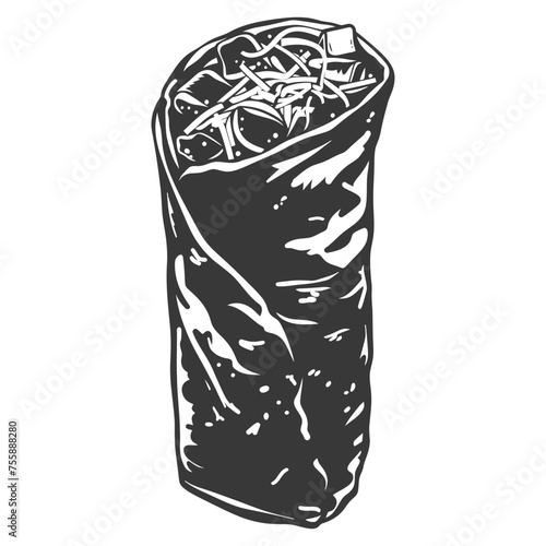 Silhouette Burrito food black color only