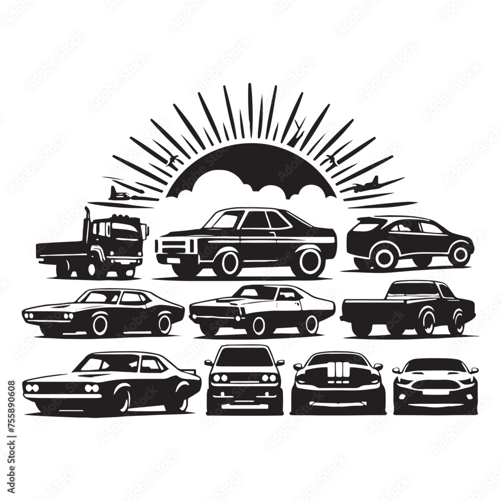 Vector Car Illustration Collection for Automotive Design Inspiration, Cars illustration, Cars vector design.