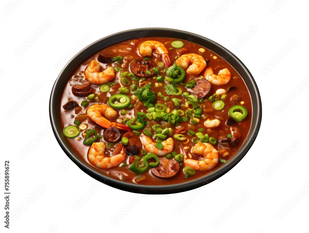 gumbo isolated on transparent background, transparency image, removed background