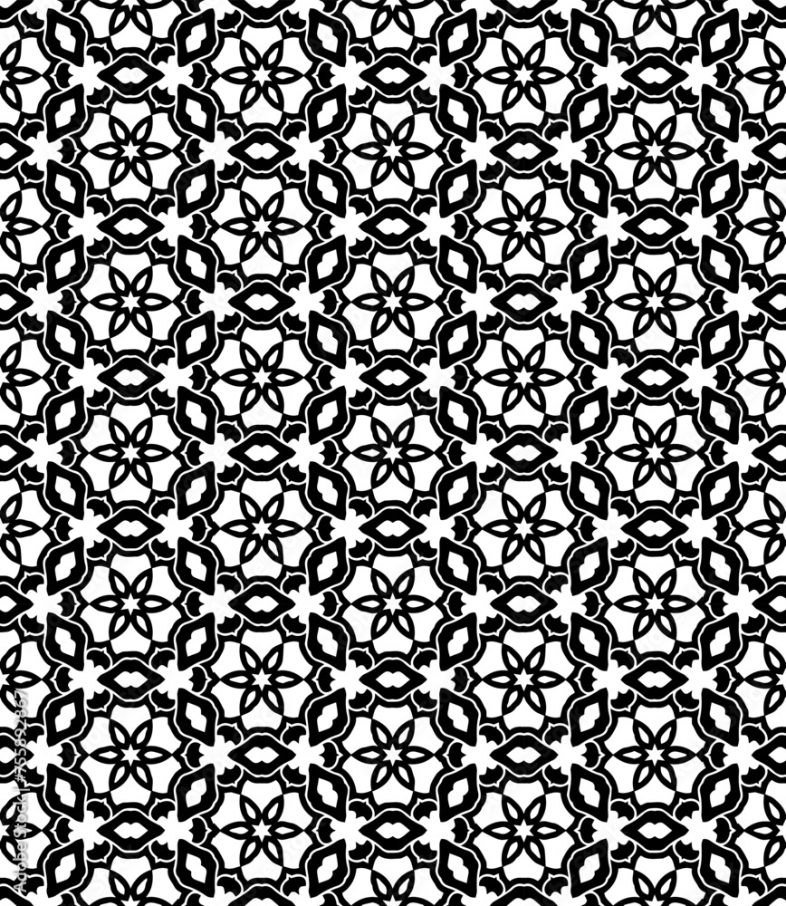 Black and white seamless abstract pattern. Background and backdrop. Grayscale ornamental design. Black and white seamless abstract pattern. Background and backdrop. Grayscale ornamental design.