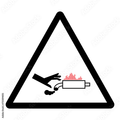 Exhaust Gets Extremely Hot Symbol Sign, Vector Illustration, Isolate On White Background Label .EPS10