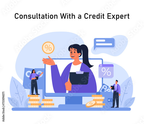 Interactive consultation with a credit expert, engaging in strategic financial planning and credit improvement discussions