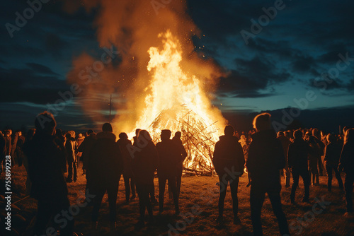Sacred festival celebration slavic ivana kupala saint john holiday bonfire swimming culture Generative AI photo