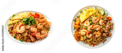set of delicious Indonesian fried rice isolated on a transparent background