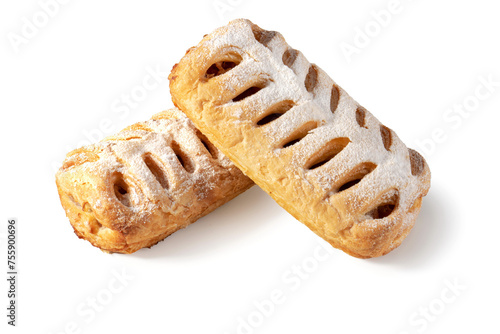 Layered Apple Strudels on White Background - Tempting Treat