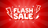 Flash sale event, big sale offer, poster label. Vector illustration