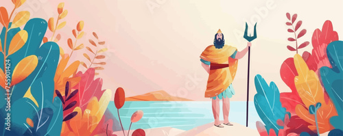 happy passover banner template with moses illustration