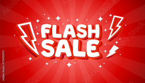 Flash sale event, big sale offer, poster label. Vector illustration © hobbitfoot