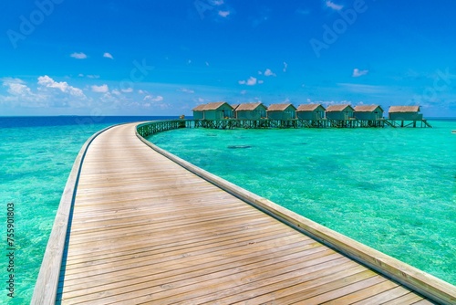 Beautiful Water Villas Tropical Maldives Island 2