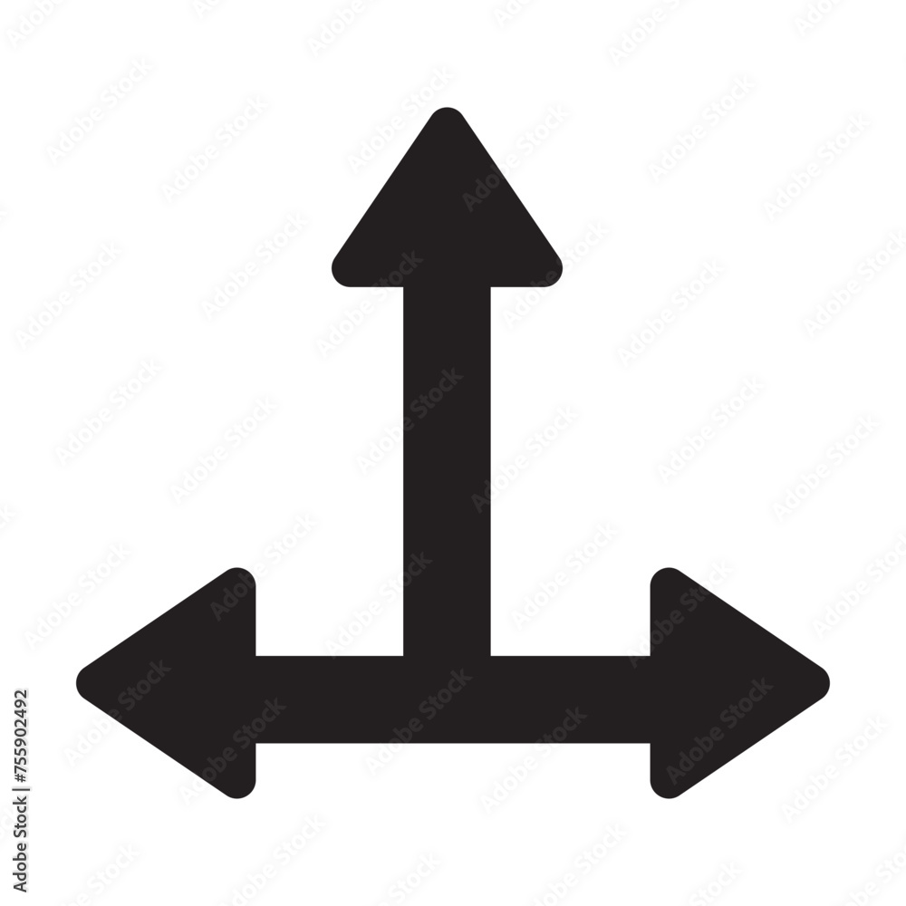 Three way direction icon. Vector illustration. EPS 10. Three way direction icon. Vector illustration. EPS 10.