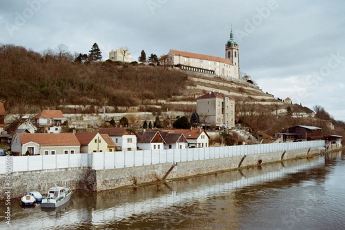 Melnik in Czechia on 16. January 2024 on 55th anniversary of Jan Palach's self-immolation on colour film photo - blurriness and noise of scanned 35mm film were intentionally left in image