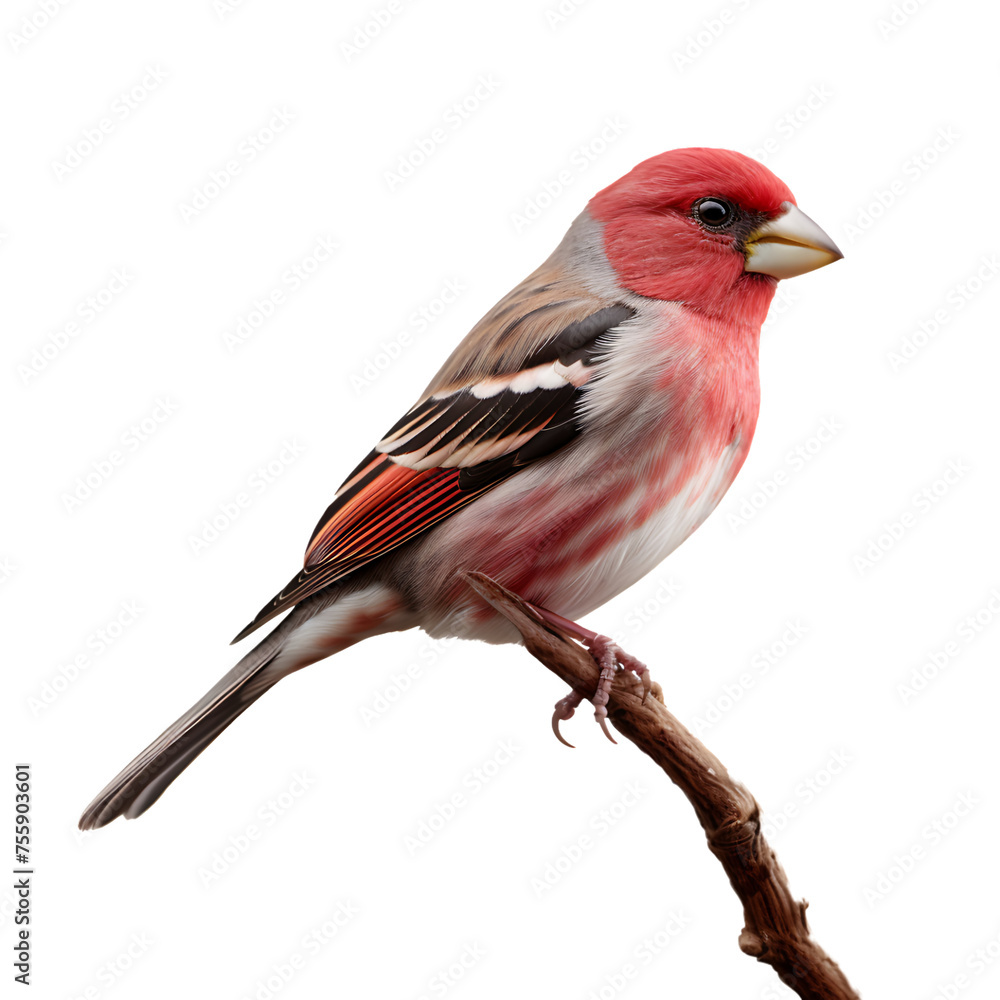 A Majestic Finch: Captured in a Moment of Tranquility - A PNG Cutout Isolated on a Transparent Backdrop