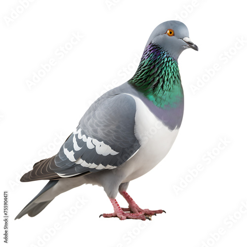 A Majestic Pigeon Perched in Serene Stillness, Capturing the Essence of Tranquility - A PNG Cutout Isolated on a Transparent Backdrop