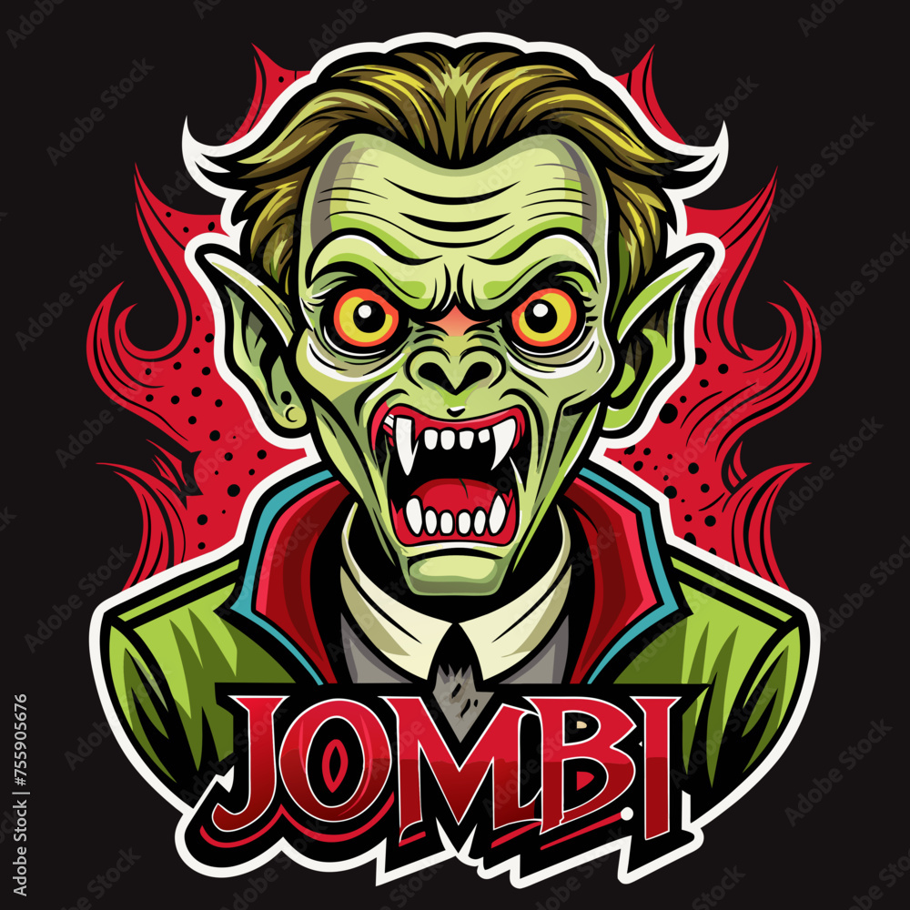 Let our Horror Jombi sticker haunt your t-shirt, spreading horror wherever 
