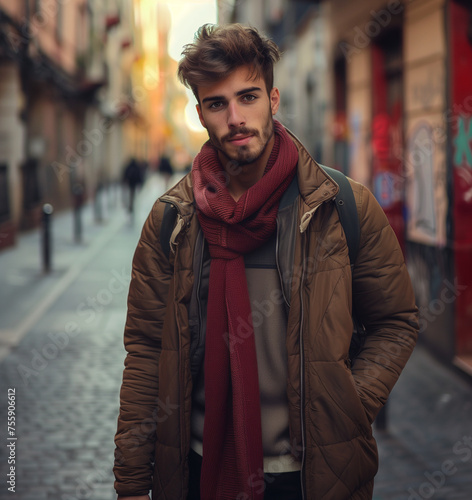 Hombre joven vista frontal invierno © Yolanda