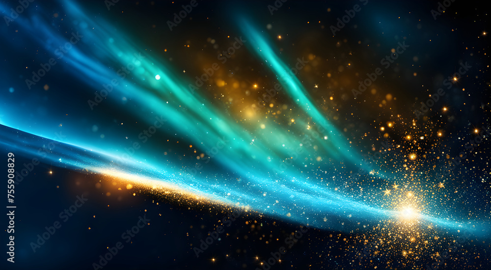 Glitter waves background shine, blue and gold Glitter waves background shine, blue and gold