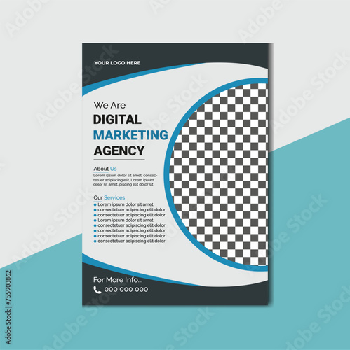 Fully Layered Business, Digital Marketing Agency A4-Latter Size Cs4 Creative Flyer photo