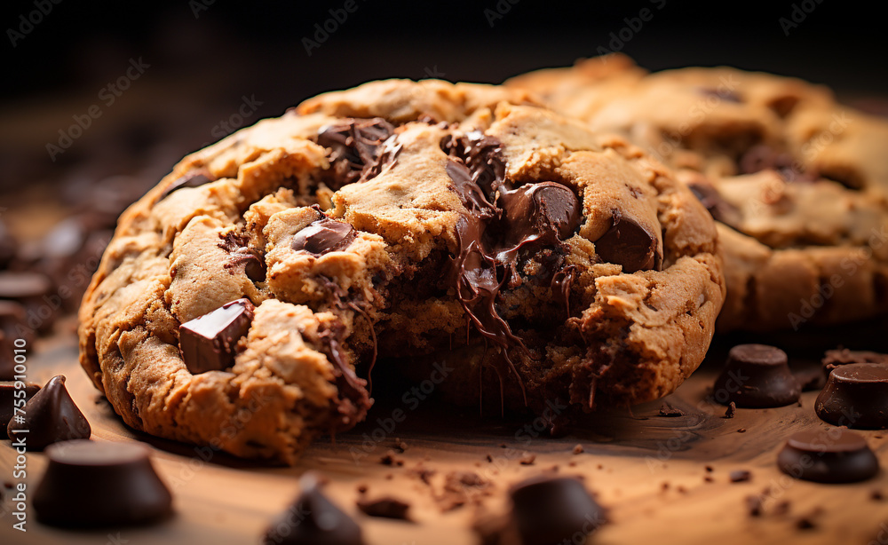 Fototapeta premium half-bake cookie, food still photography, single object, focus, beautiful, tasteful сreated with Generative Ai