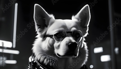 Black and white dog style
