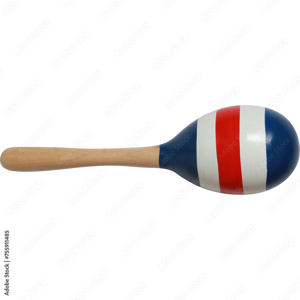 An unique concept of isolated wooden maracas on plain background , very suitable to use in tools project.