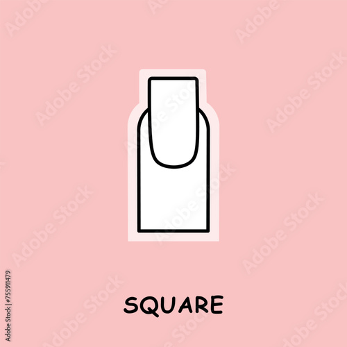 vector illustration nail shape square pink background photo