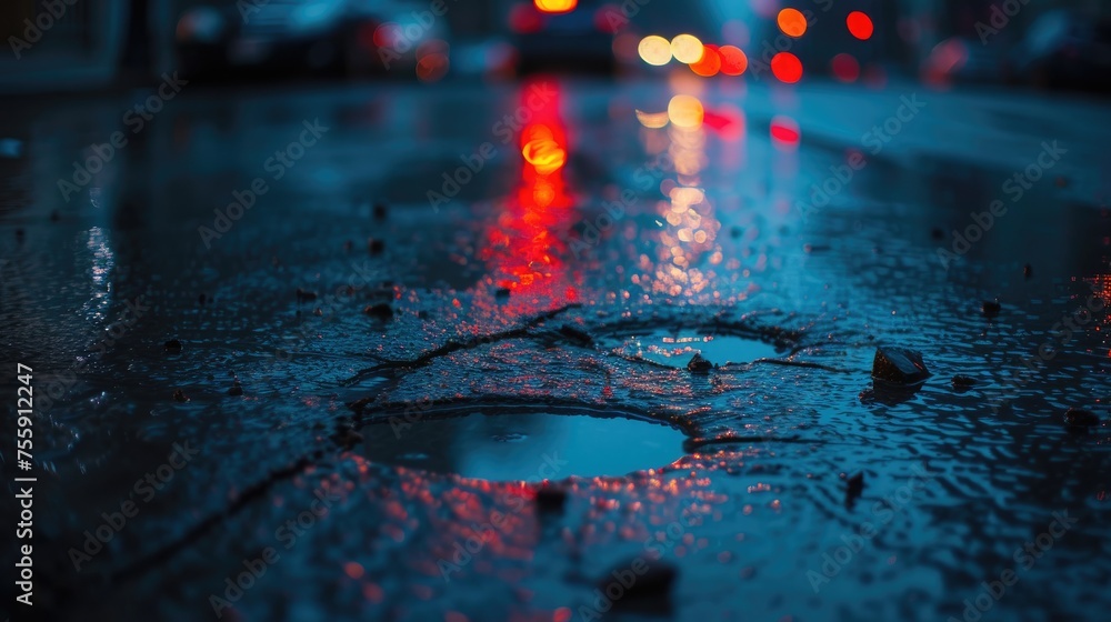 A sharp contrast unfolds as the city roads reveal their decay, marked by deep cracks and extensive holes that speak to neglect and deterioration A sharp contrast unfolds as the city roads reveal their decay, marked by deep cracks and extensive holes that speak to neglect and deterioration