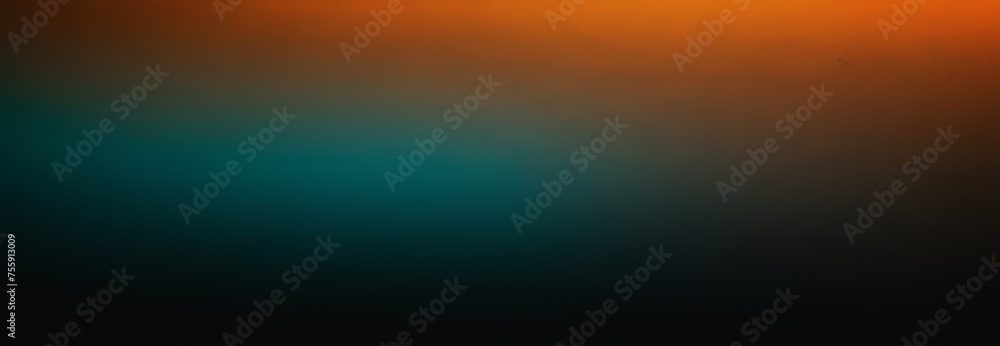 Empty blurry Dark Blue and Orange gradient. Soft gradient. Empty background. Panorama, Banner. Design concept, web, Flat lay, layout, Blank.