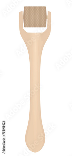 Brown derma skin roller. vector