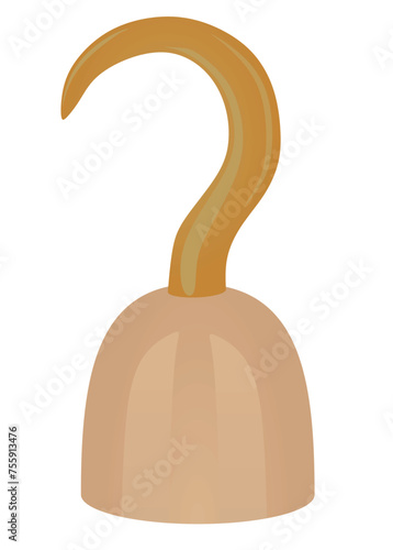 Pirate hand hook. vector illustration