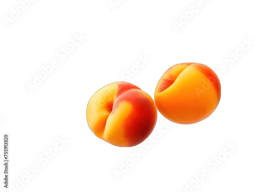Peach isolated on transparent background, transparency image, removed background
