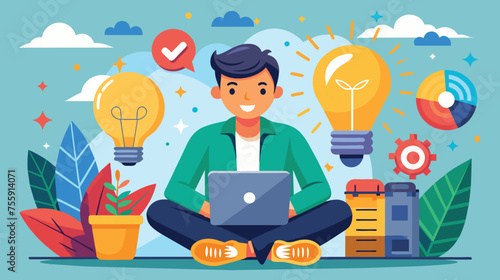 Young Entrepreneur Brainstorming Ideas Outdoors