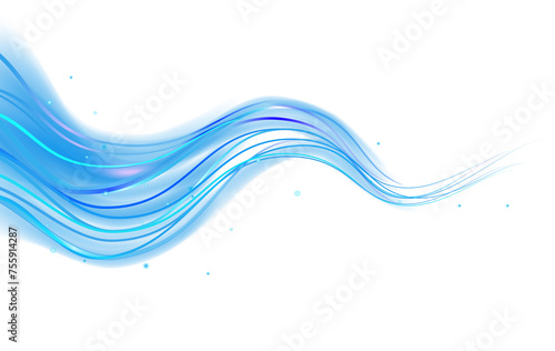  transparent blue wave sparkling light line element