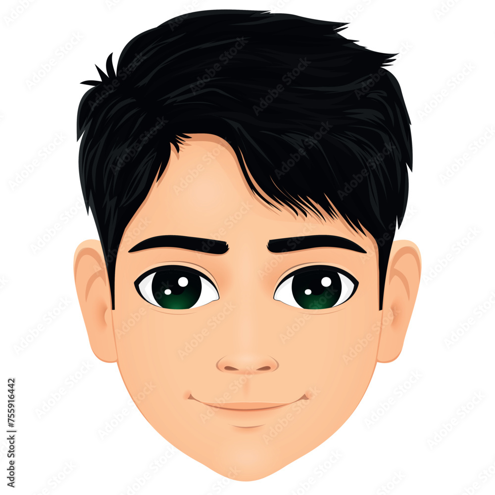 cute and black hair young boy head cute and black hair young boy head